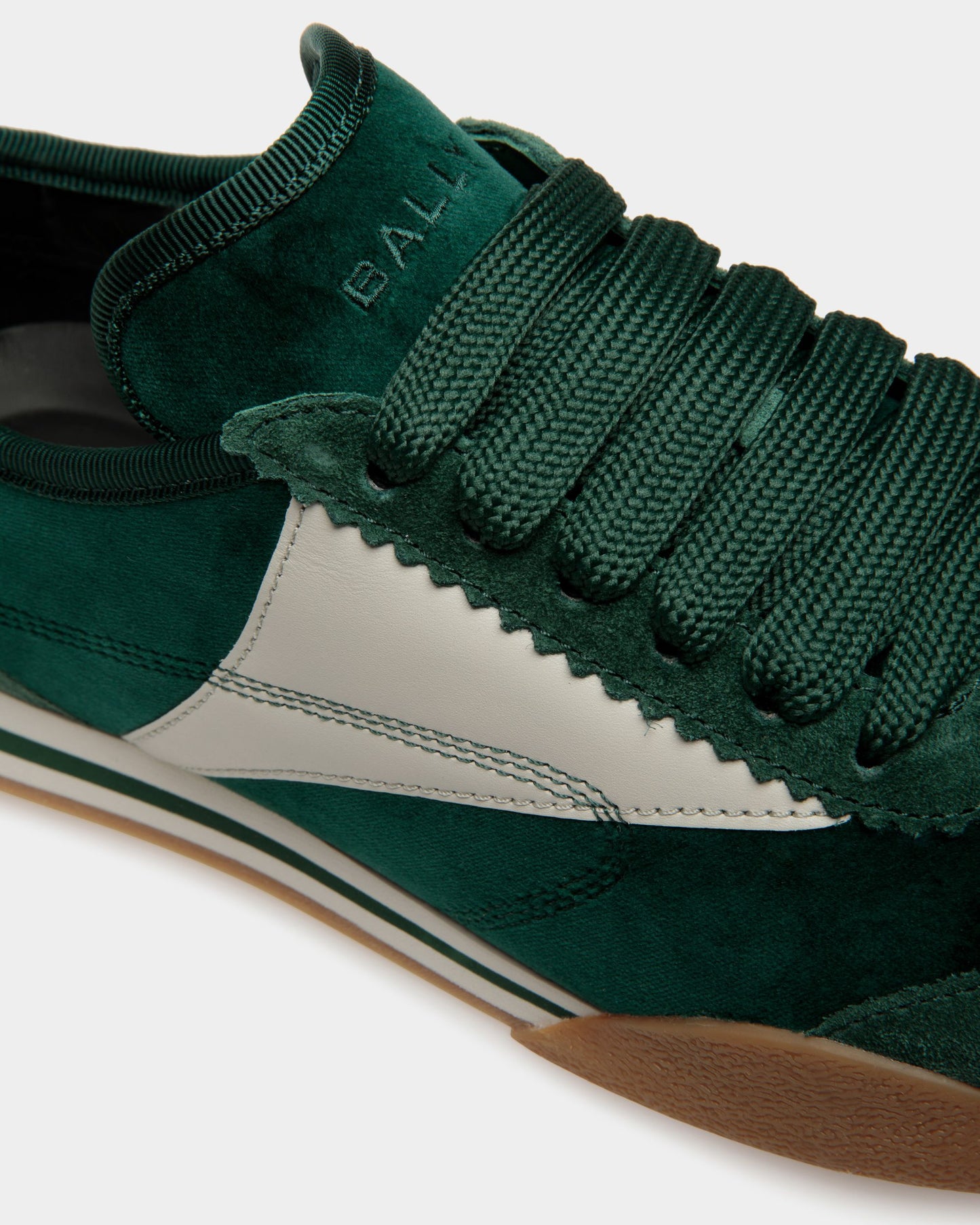 Sonney | Women's Sneakers | Peppermint And Dusty White Leather And Cotton | Bally | Still Life Detail