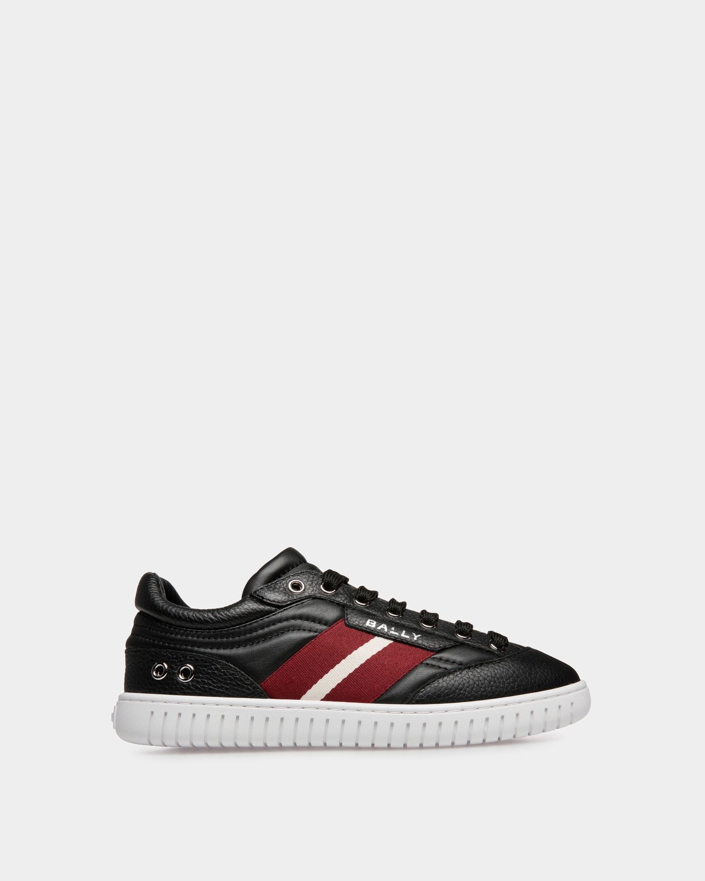 Women's Player Sneaker In Black Leather | Bally | Still Life Side