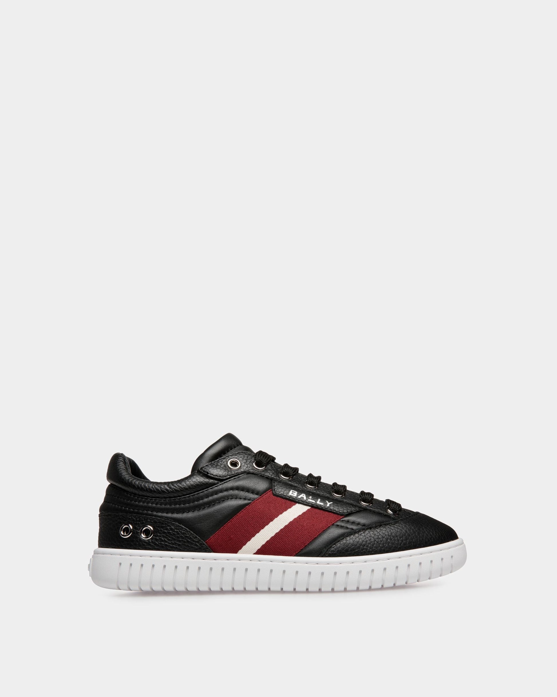 Women's Player Sneaker In Black Leather | Bally | Still Life Side