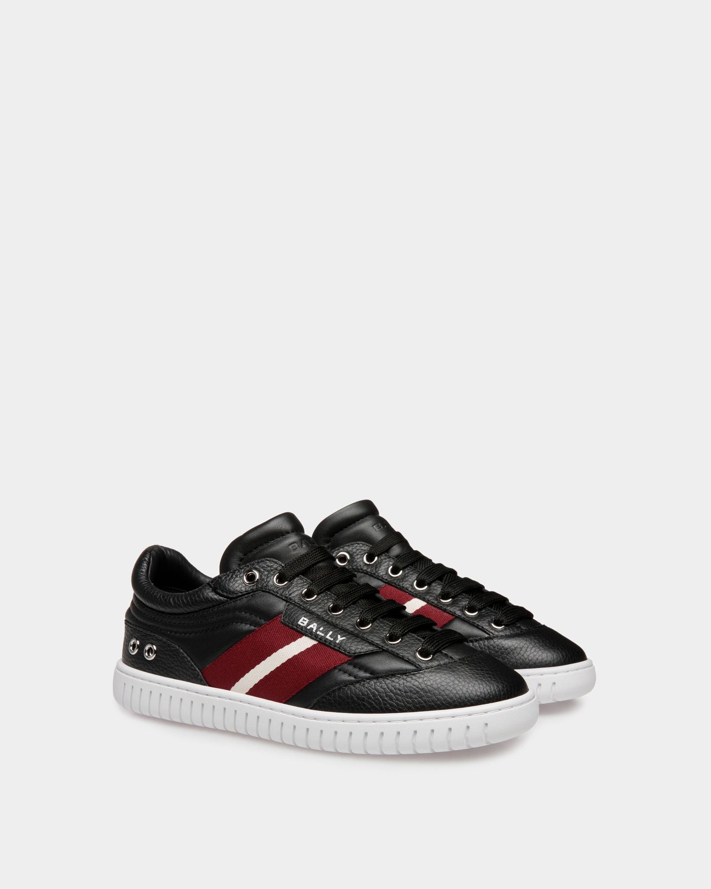 Women's Player Sneaker In Black Leather | Bally | Still Life 3/4 Front