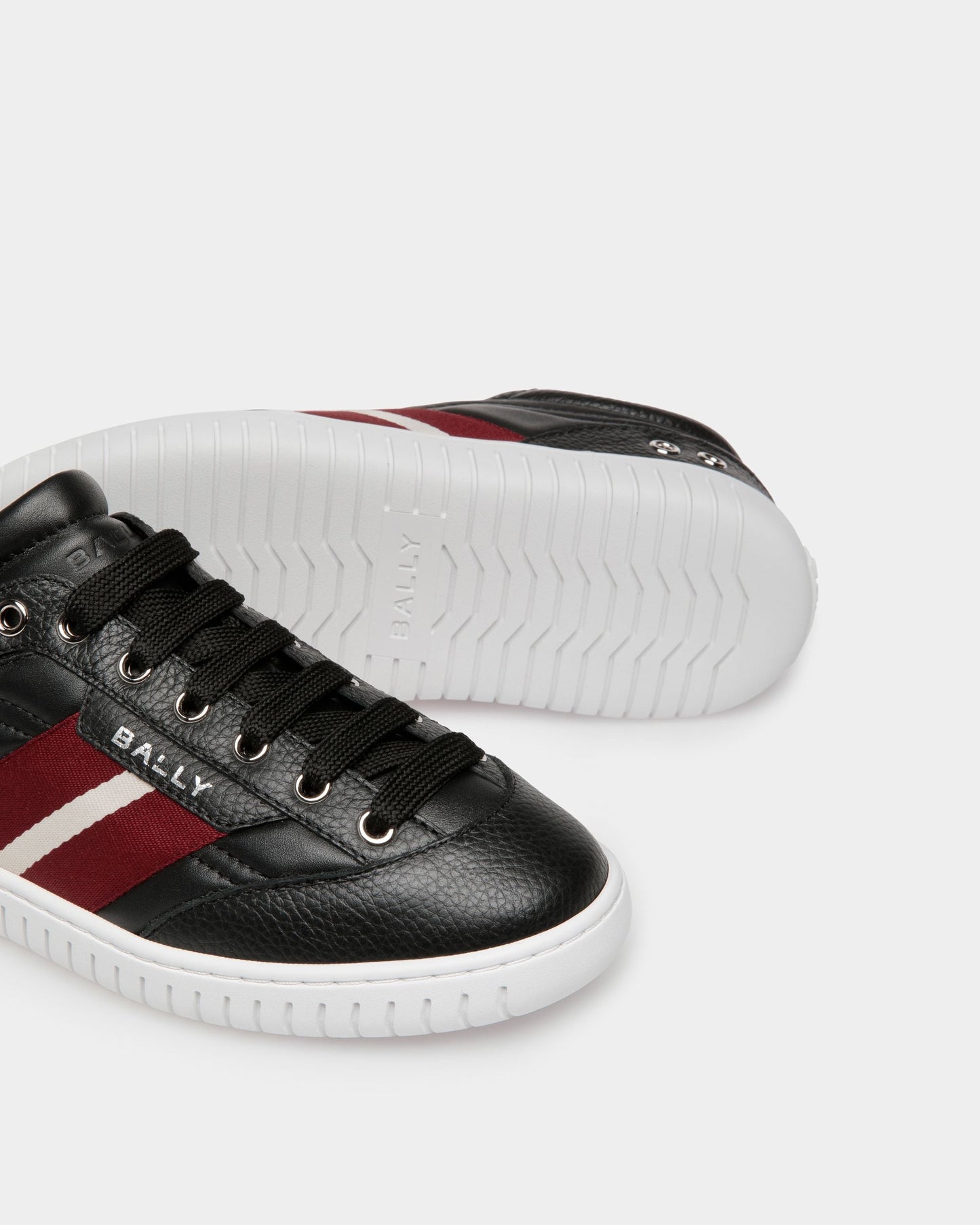 Women's Player Sneaker In Black Leather | Bally | Still Life Below