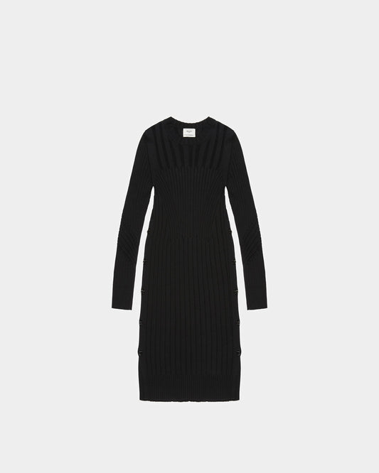 Cotton Silk Mix Dress In Black