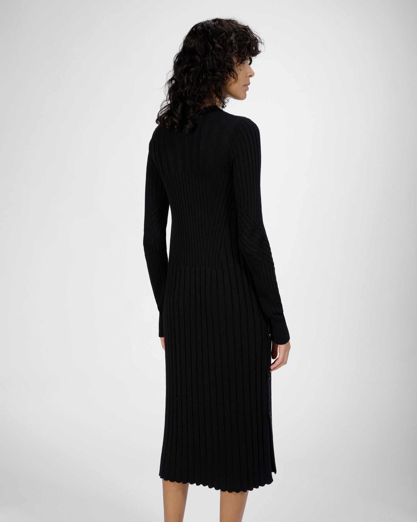 Cotton Silk Mix Dress In Black