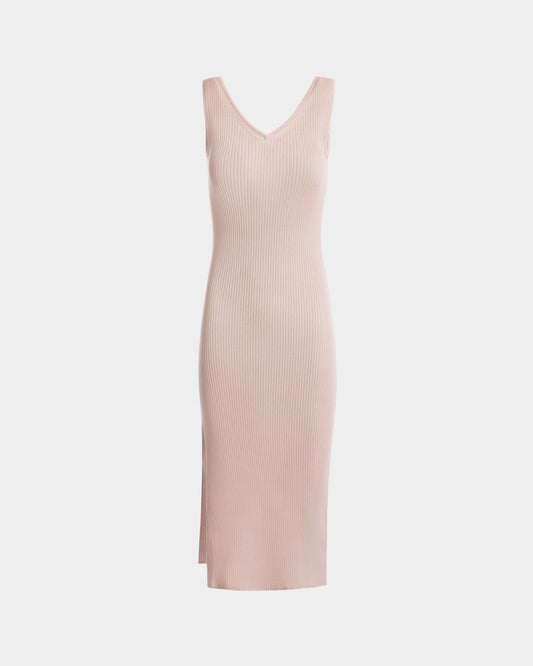 Knit Dress in Pink Cotton and Silk