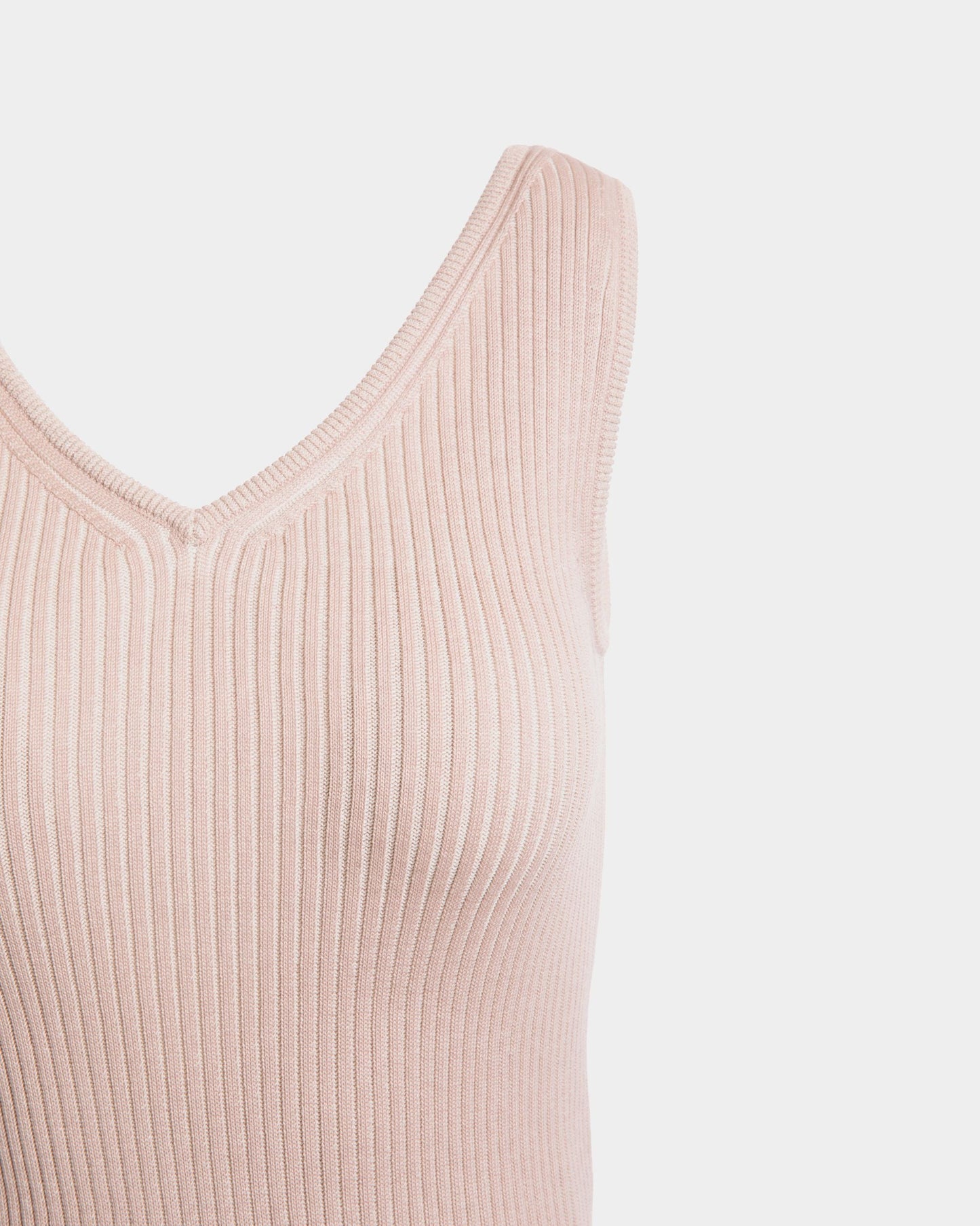 Knit Dress in Pink Cotton and Silk