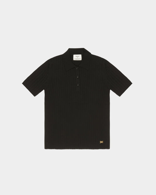 Cotton And Silk Polo Shirt In Black