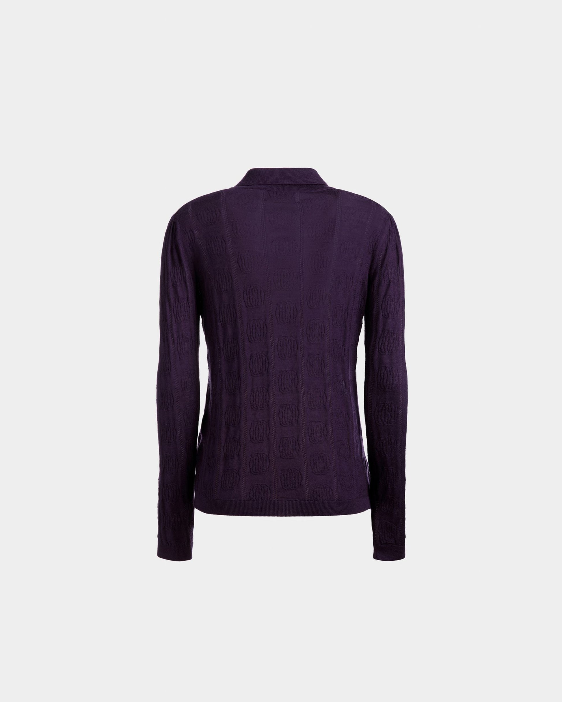 Knit Detail Long Sleeve Polo | Women's Roll Neck | Orchid Wool | Bally | Still Life Back