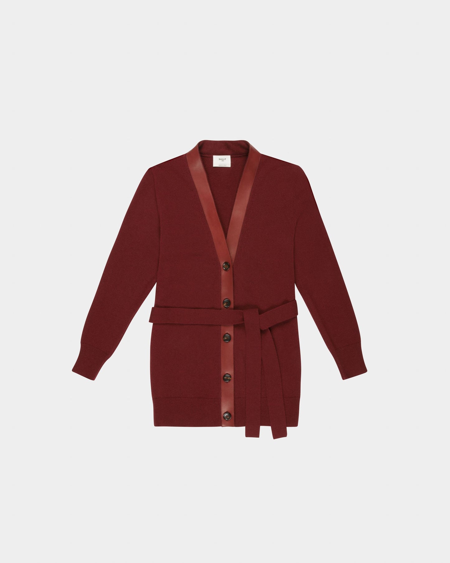 Wool Cardigan In Heritage Red