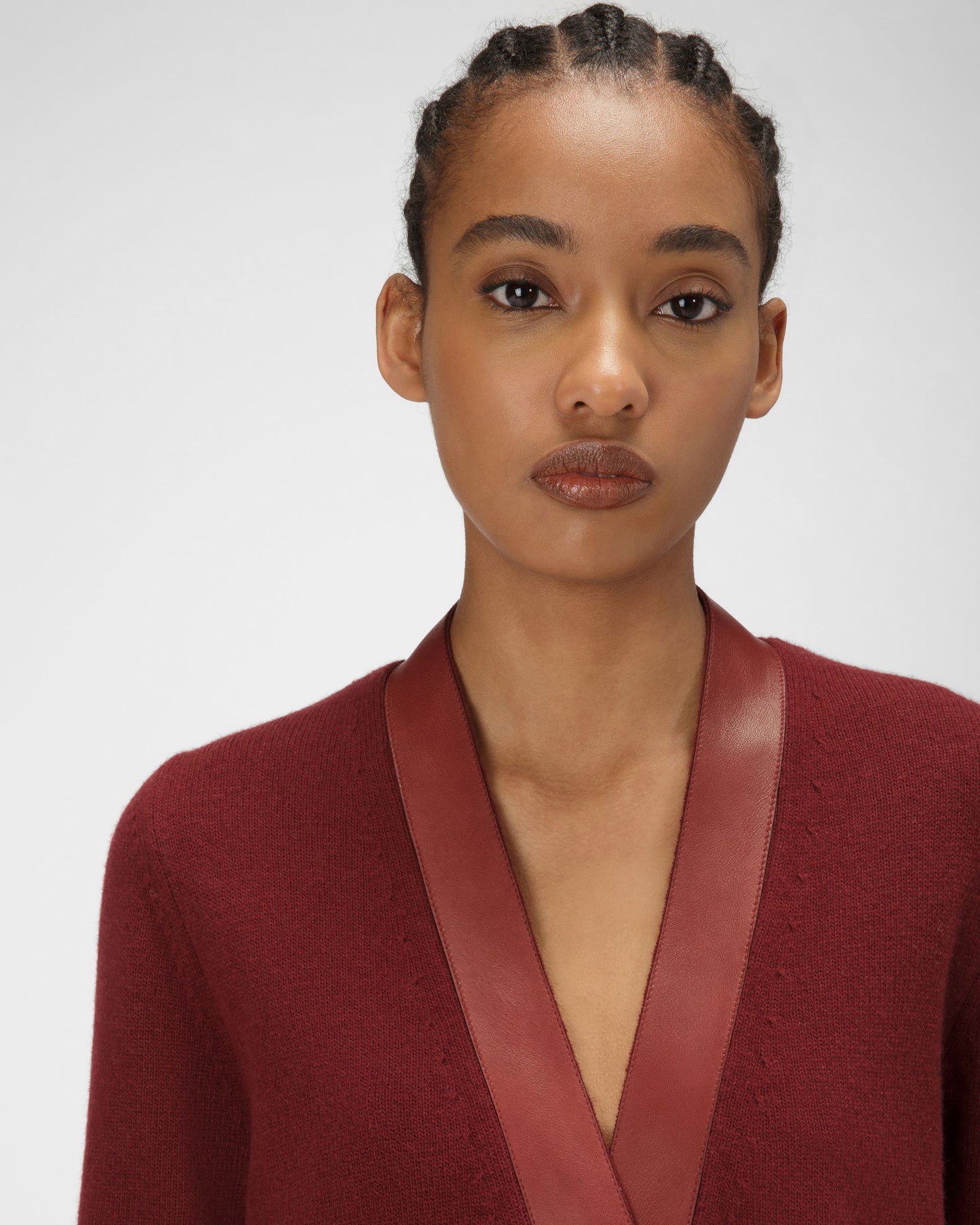 Wool Cardigan In Heritage Red