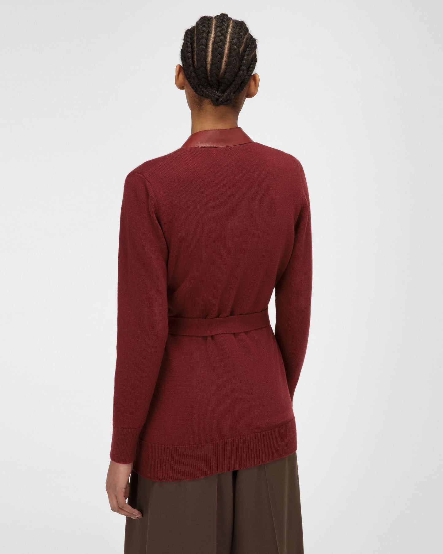 Wool Cardigan In Heritage Red