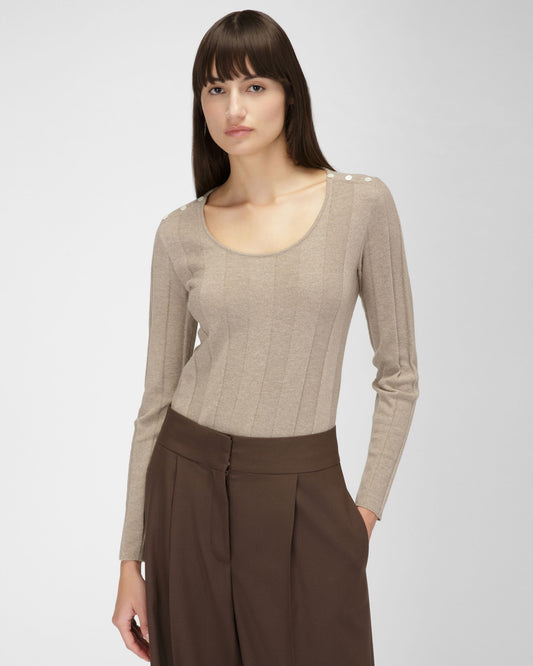 Wool Crewneck In Beige