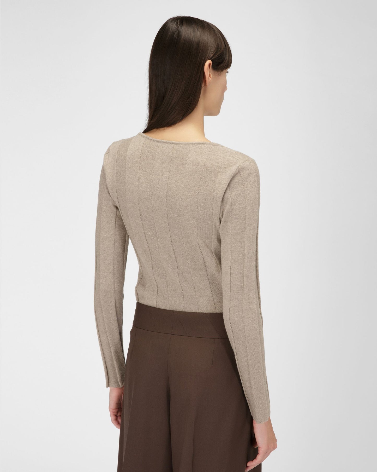 Wool Crewneck In Beige