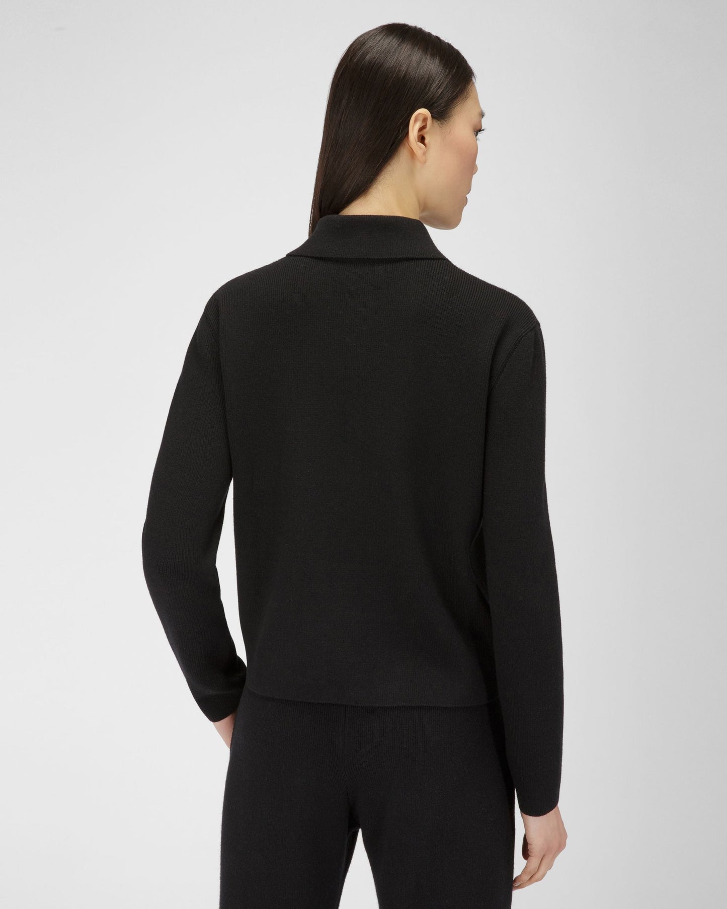 Wool And Silk Cardigan In Black