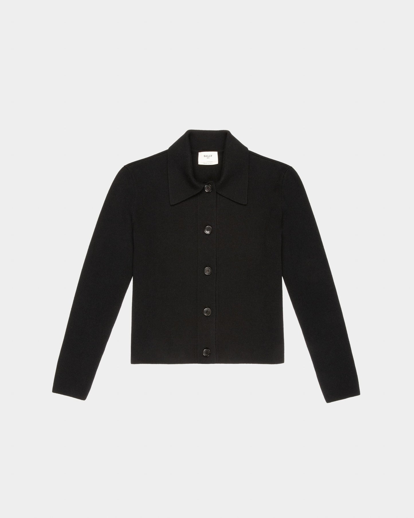 Wool And Silk Cardigan In Black