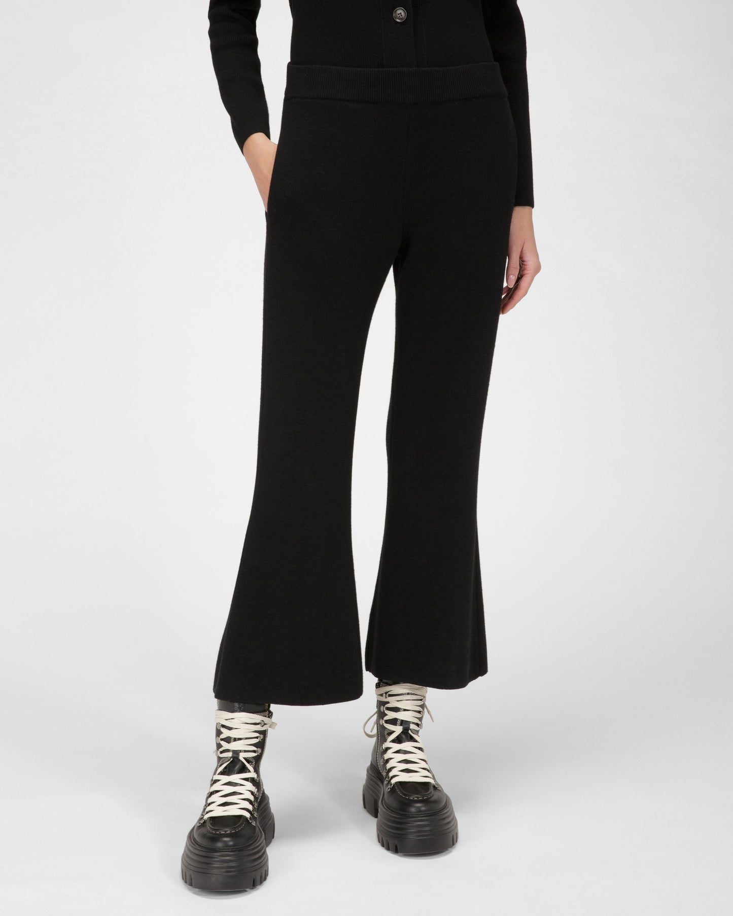 Wool And Silk Trousers In Black