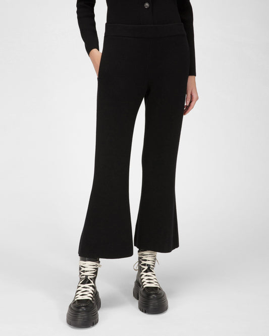Wool And Silk Trousers In Black