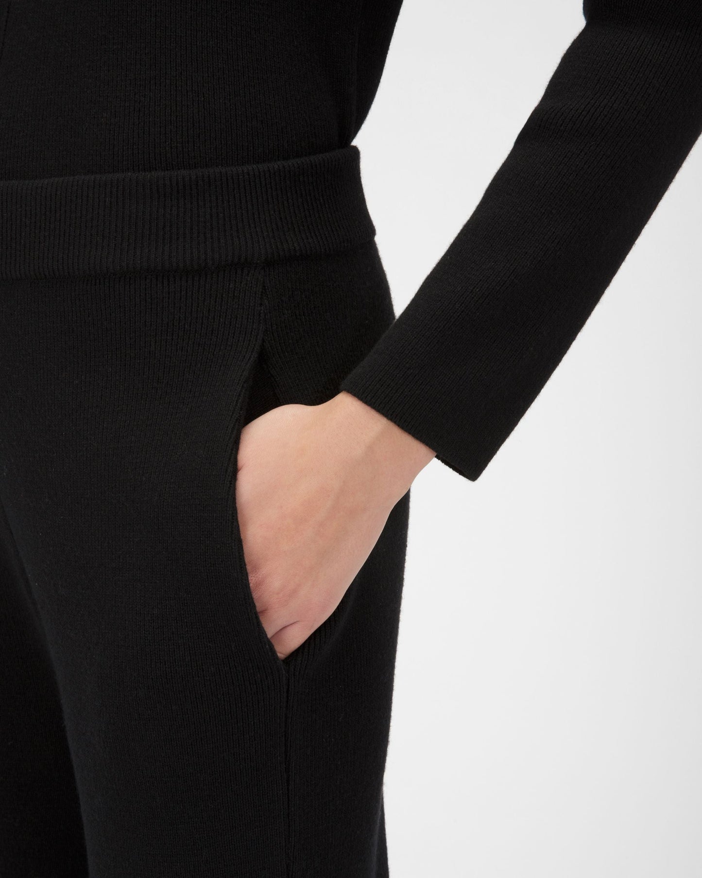 Wool And Silk Trousers In Black