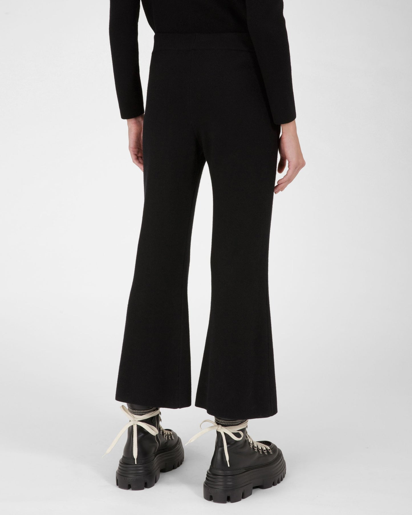Wool And Silk Trousers In Black