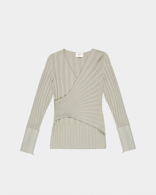Wool And Cashmere Mix V Neck In Grey