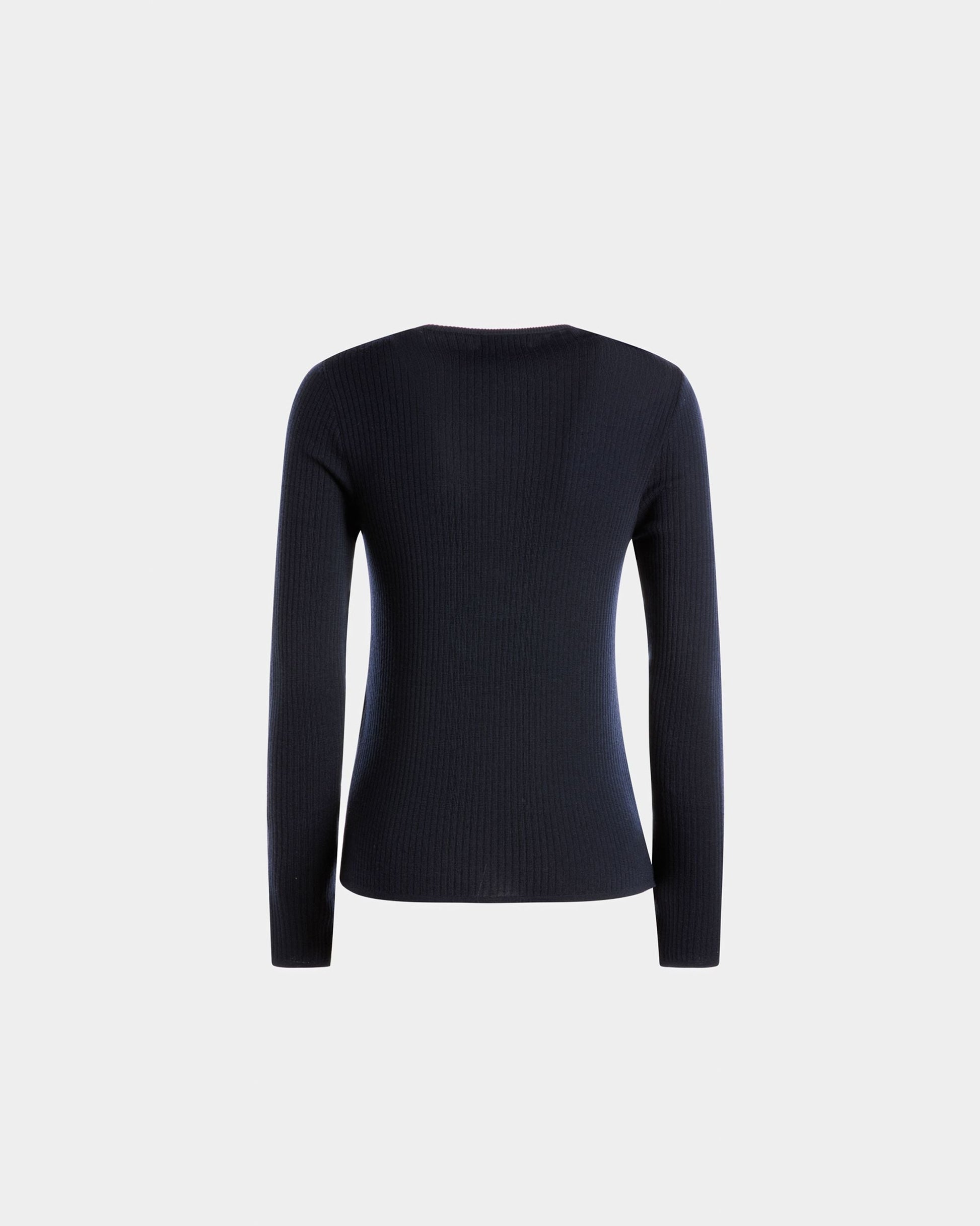 Knitted Henley Top | Women's Top | Ink Wool | Bally | Still Life Back