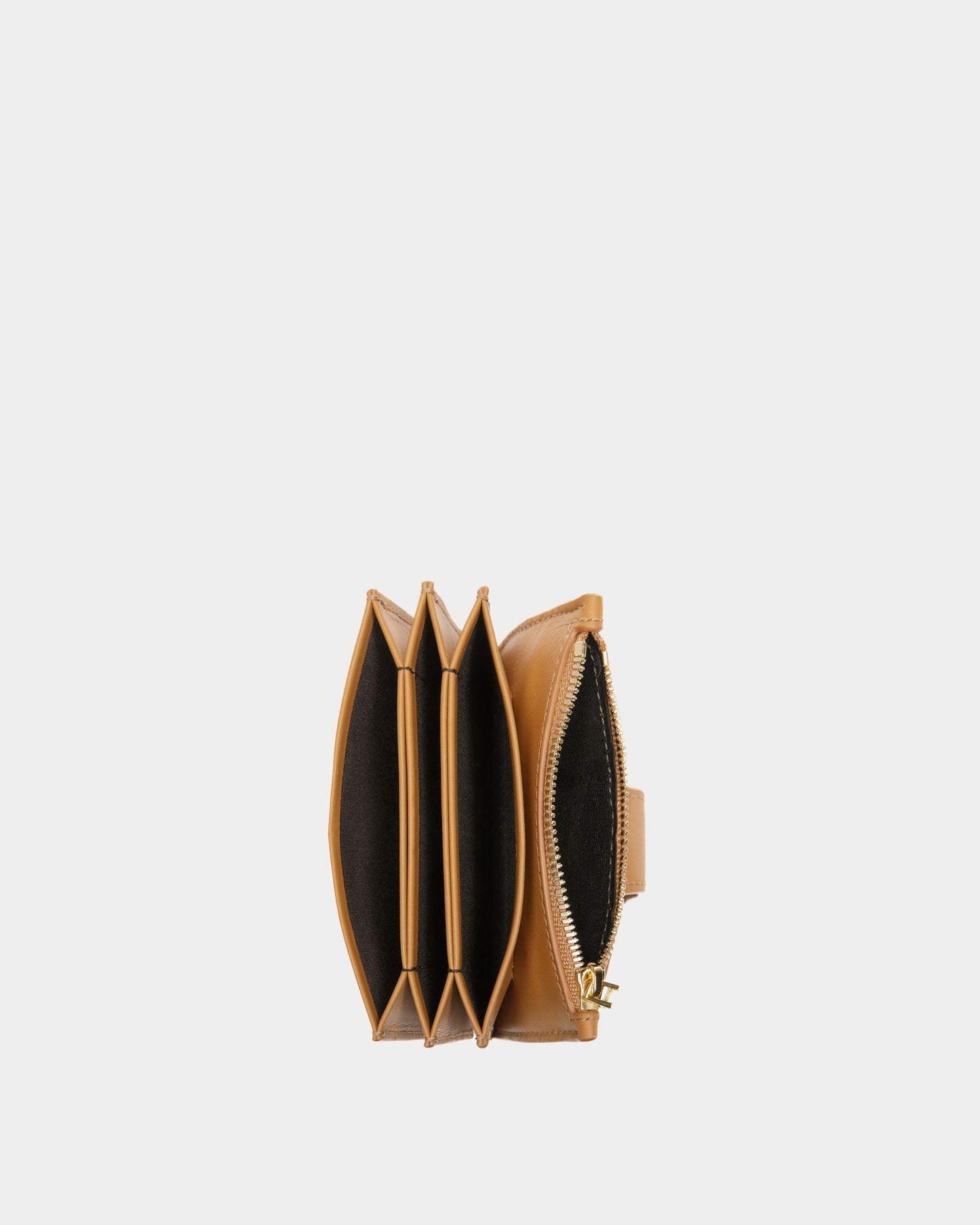 Emblem Card Holder | Women's Card Holder | Desert Leather | Bally | Still Life Open / Inside