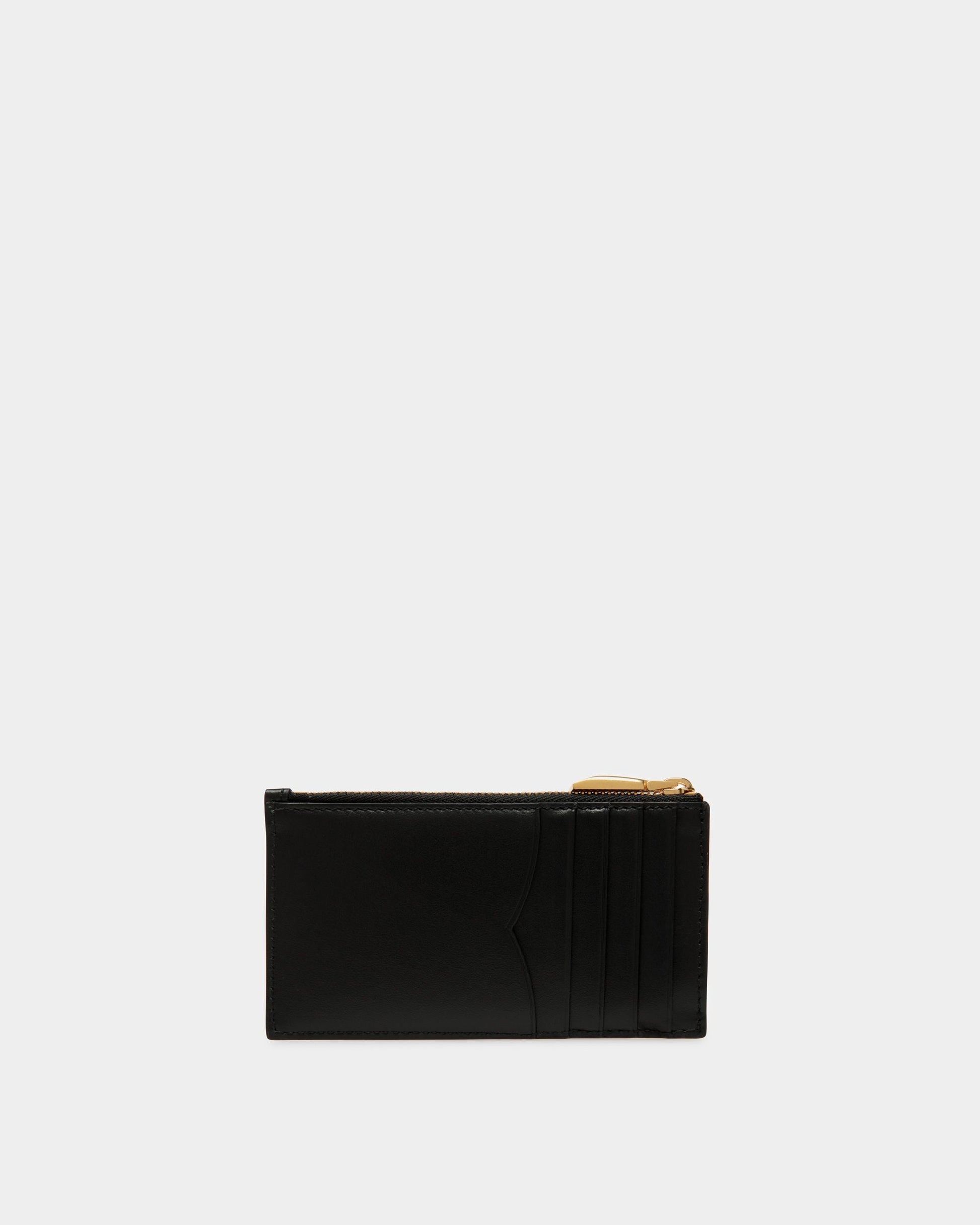 Emblem Card Holder | Women's Card Holder | Black Leather | Bally | Still Life Back