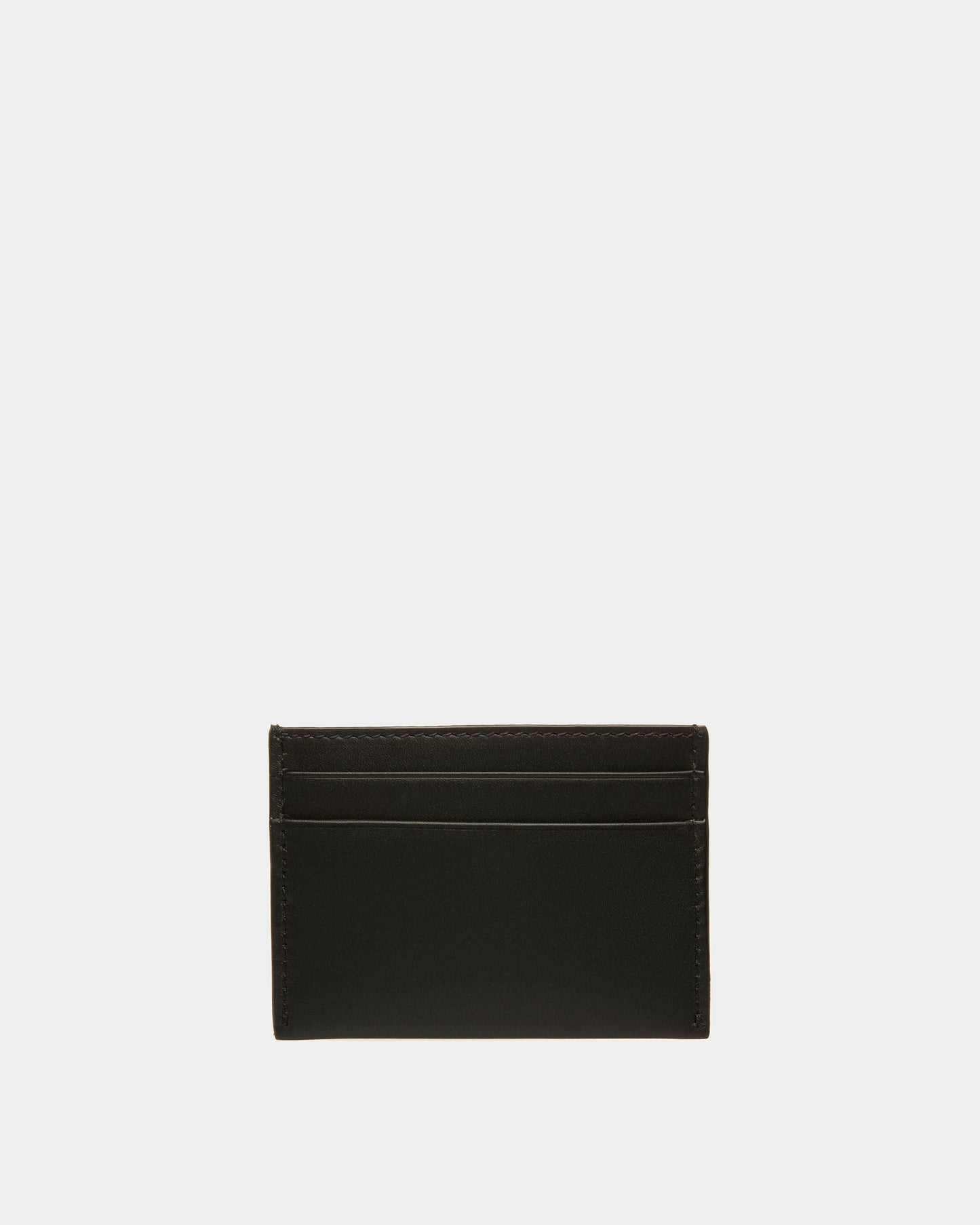 Emblem Card Holder | Women's Card Holder | Black Leather | Bally | Still Life Back