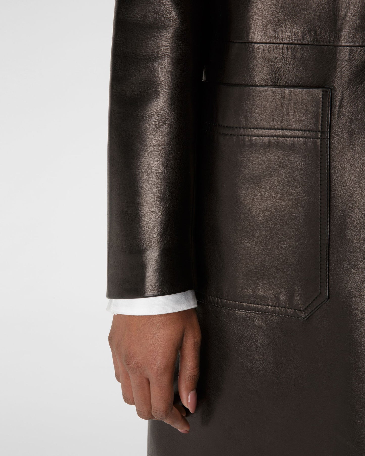 Leather Outerwear In Black