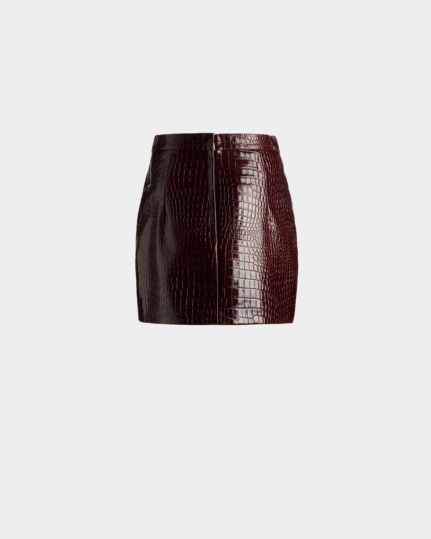 Skirt | Women's Skirt | Burgundy Leather | Bally | Still Life Back