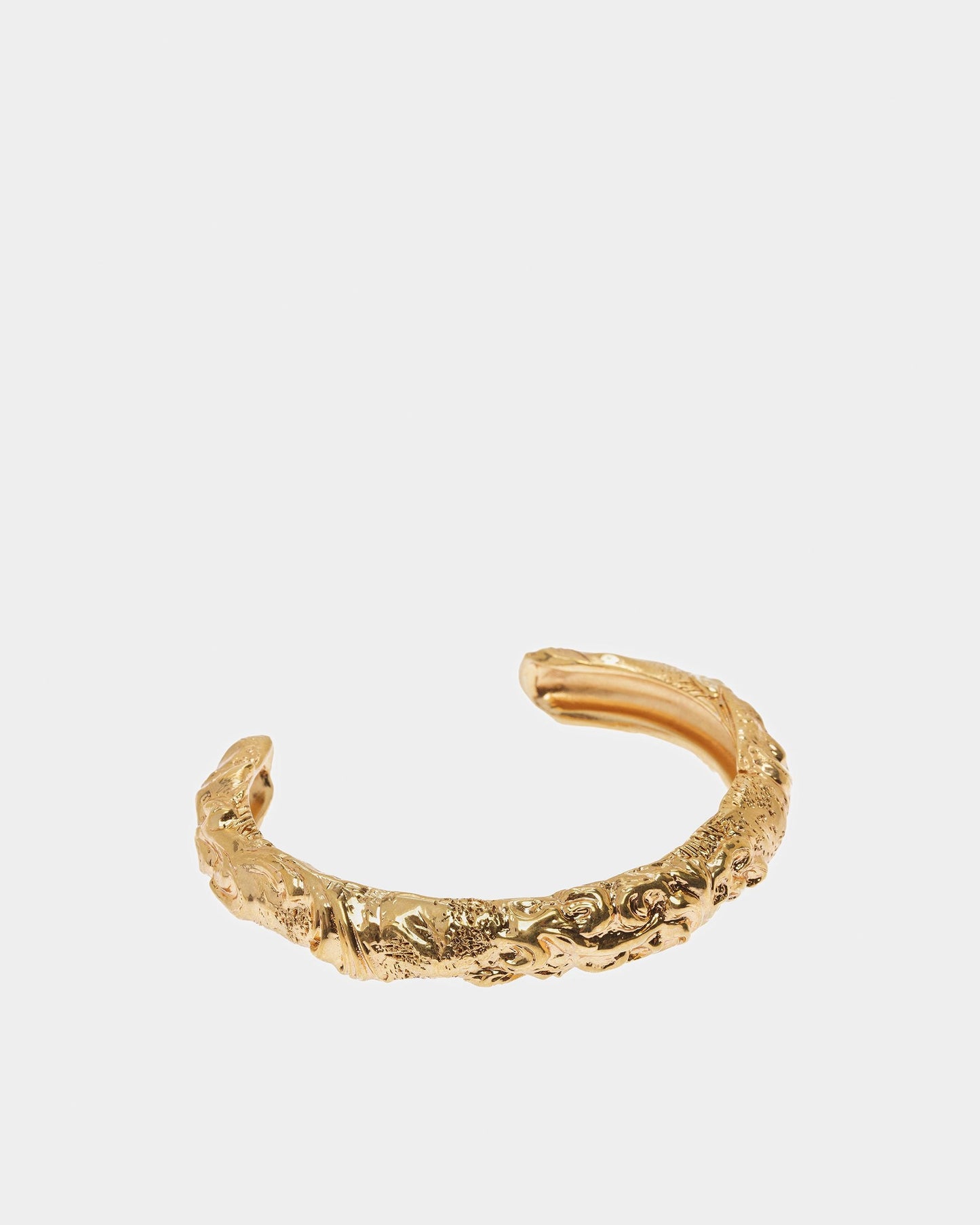 Sculptural-Effect Cuff Bracelet In Yellow-Gold