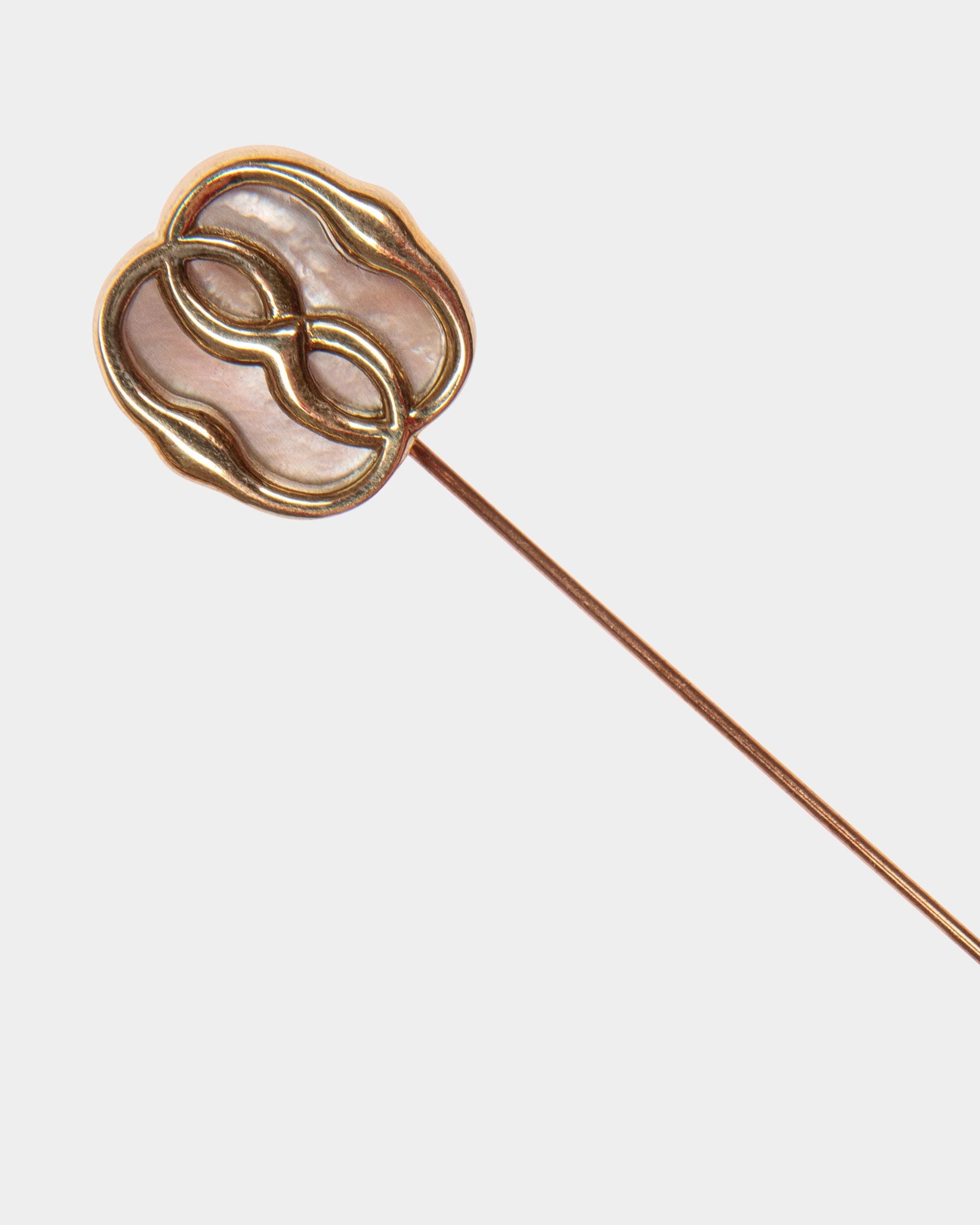 Emblem Pin | Women's Brooch | Hammered Gold | Bally | Still Life Detail