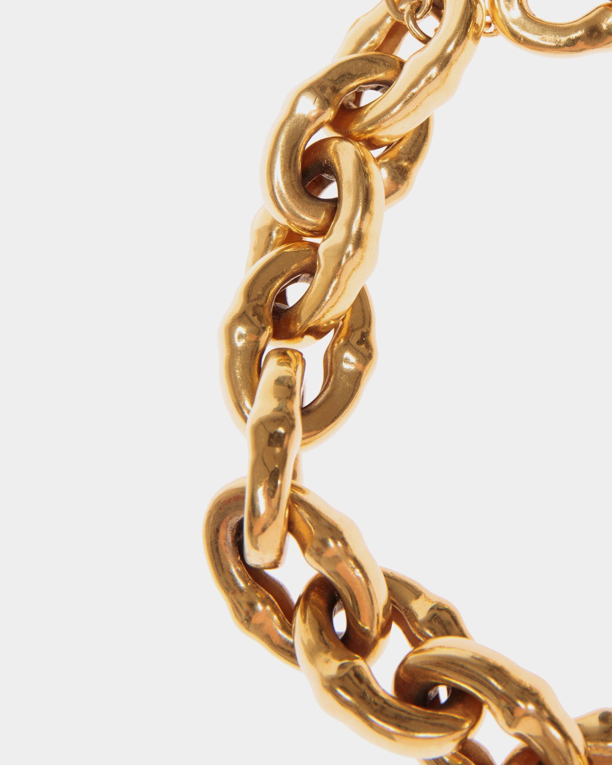 Chain Choker | Women's Necklace | Hammered Gold | Bally | Still Life Detail