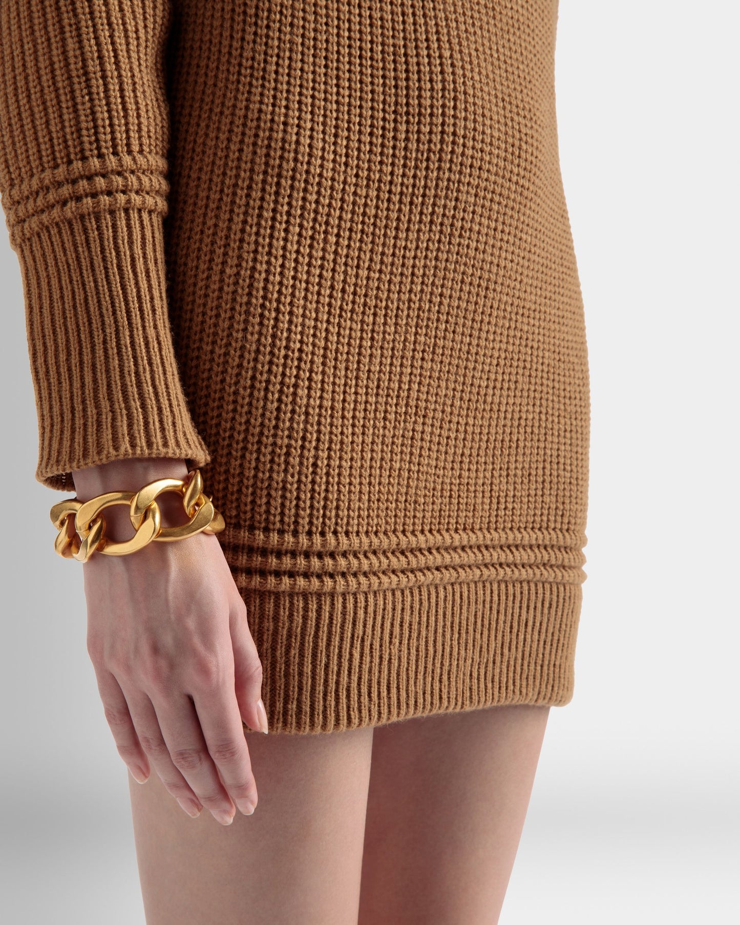Chain Bracelet | Women's Bracelet | Hammered Gold | Bally | On Model Front