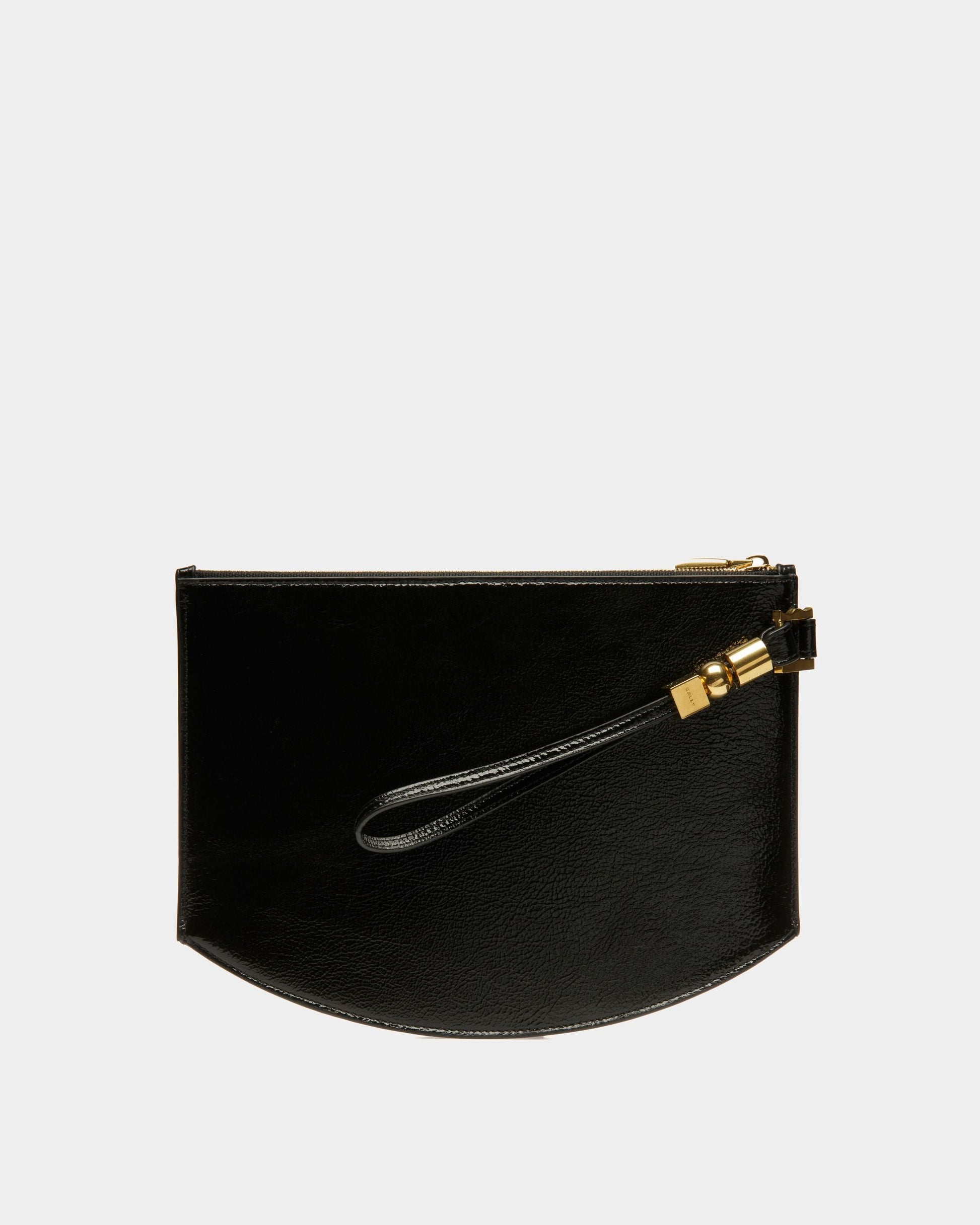 Large Block Pouch | Women's Accessories | Black Leather | Bally | Still Life Back