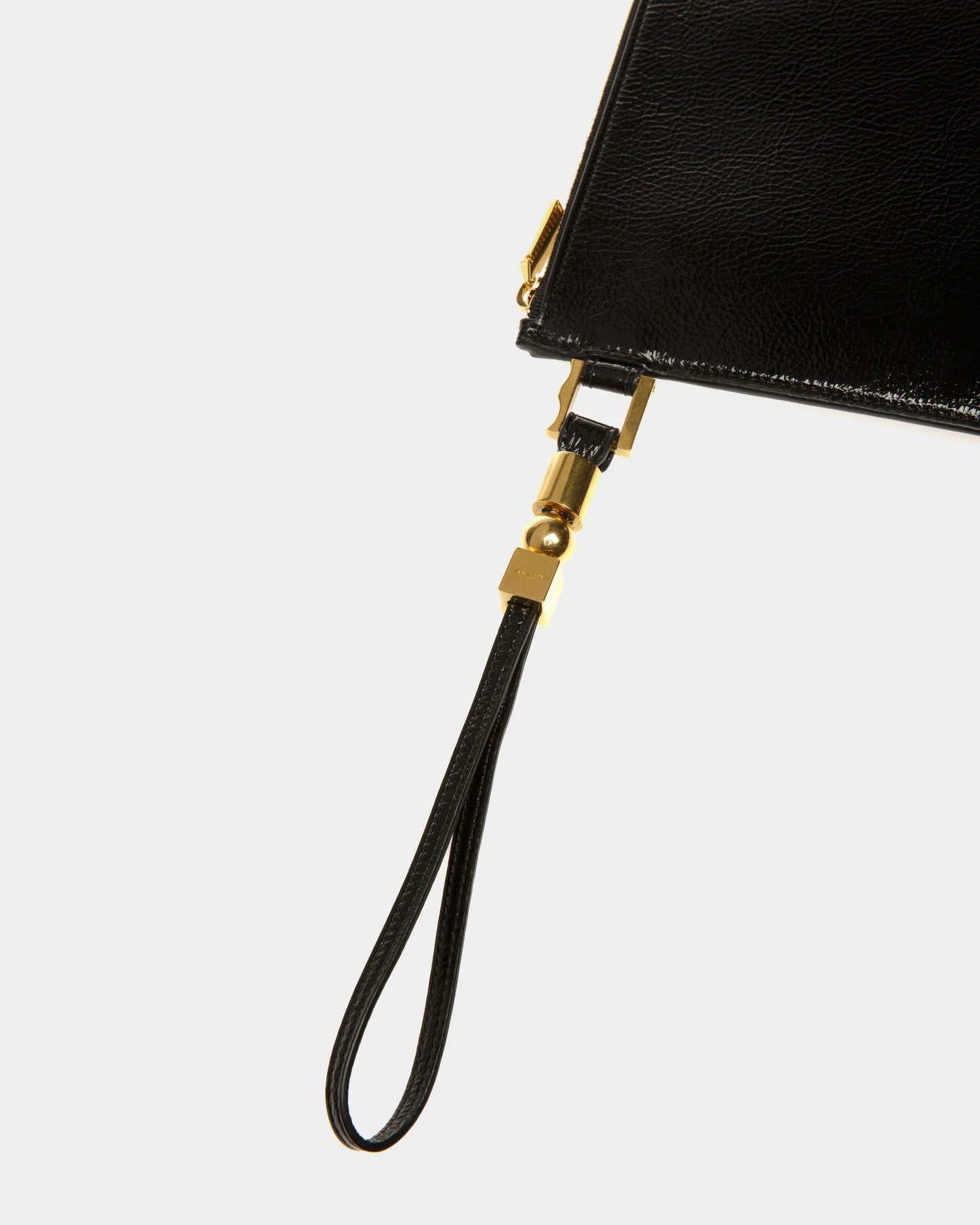 Large Block Pouch | Women's Accessories | Black Leather | Bally | Still Life Detail