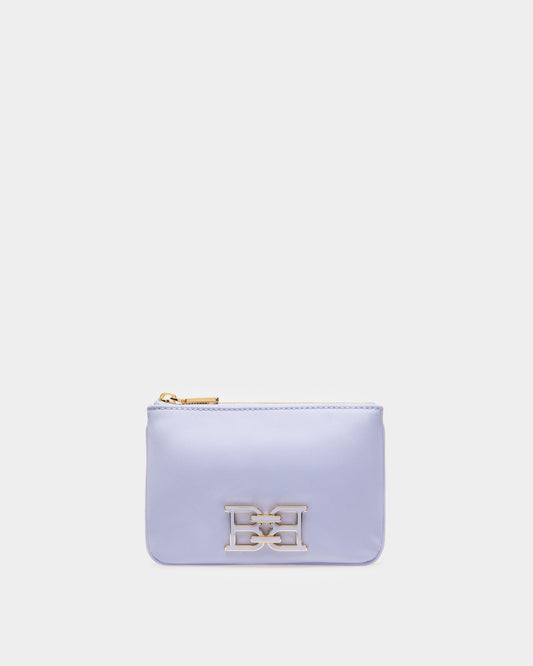 Evod Recycled Nylon And Leather Wallet In Lilac