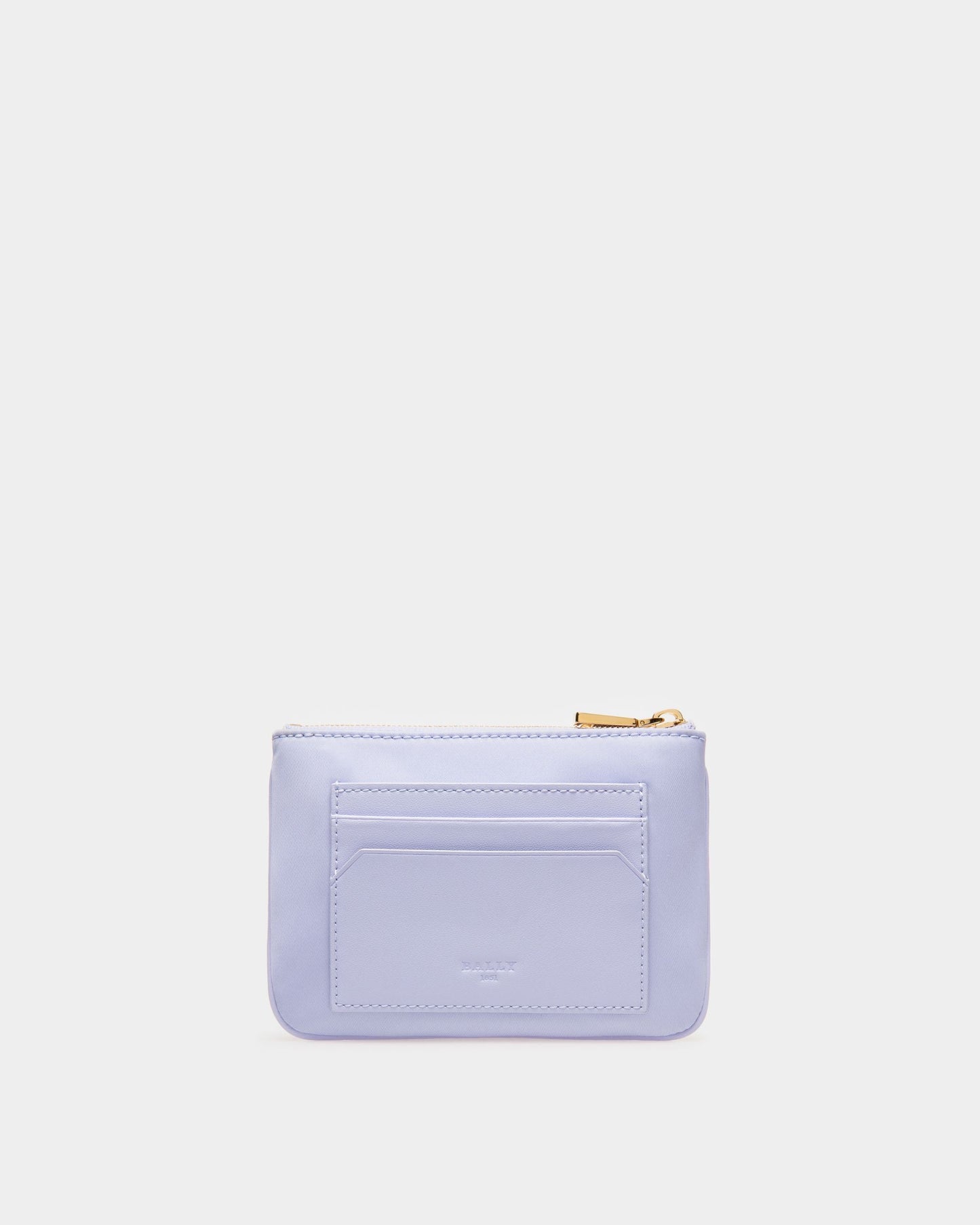 Evod Recycled Nylon And Leather Wallet In Lilac