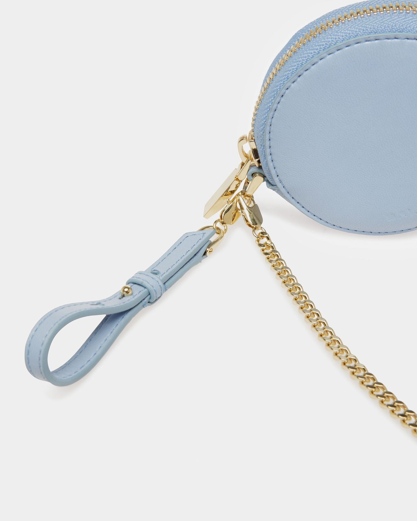 Block Zipped Coin Purse In Leather