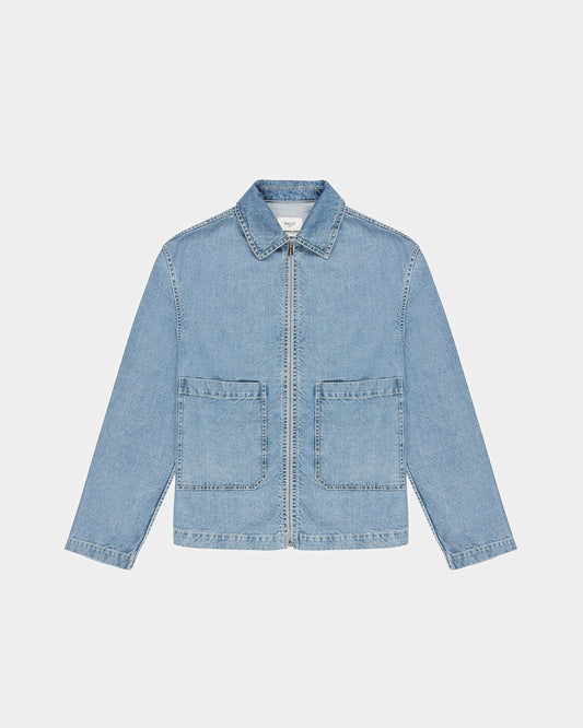 Cotton Denim Jacket In Light Blue