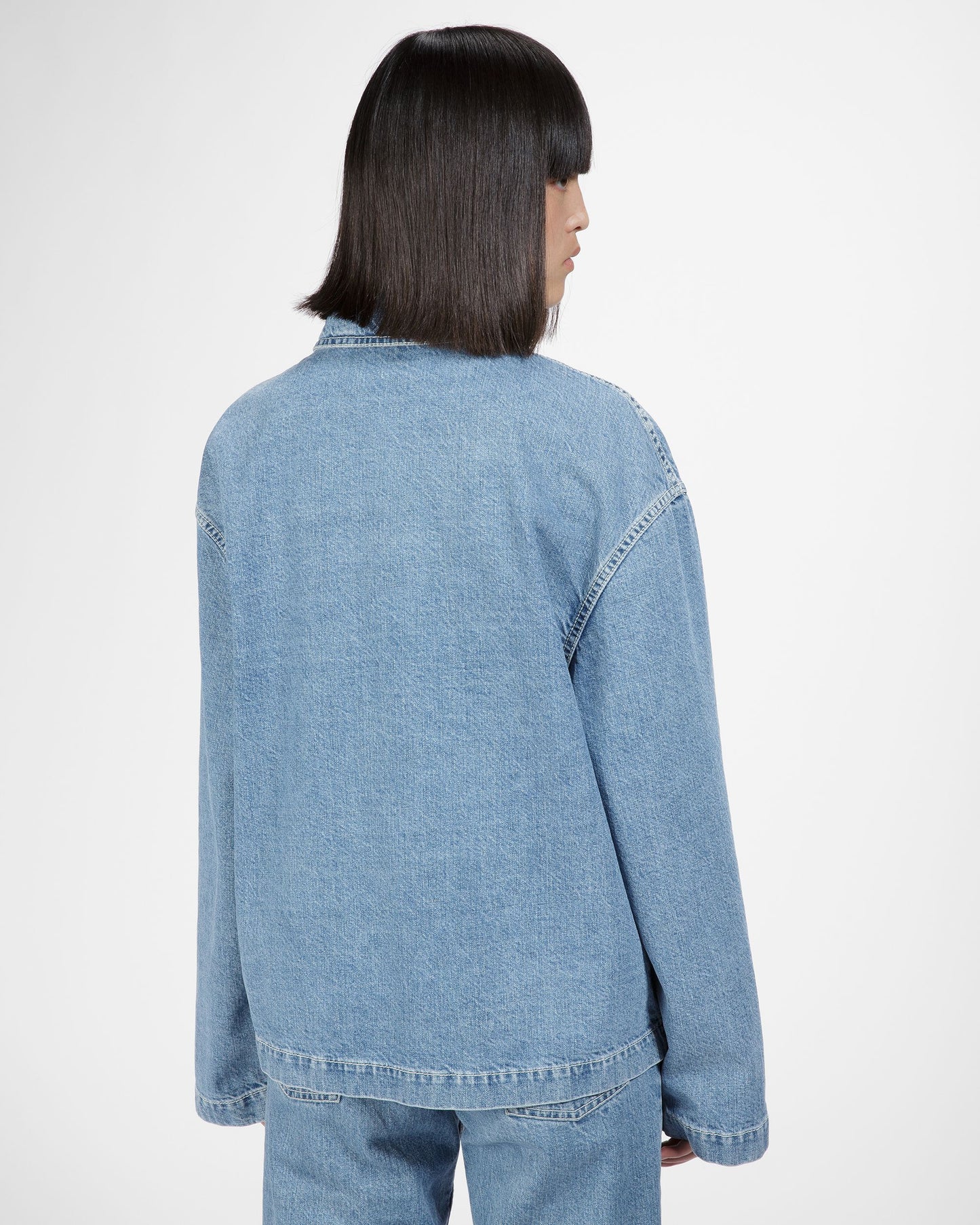 Cotton Denim Jacket In Light Blue