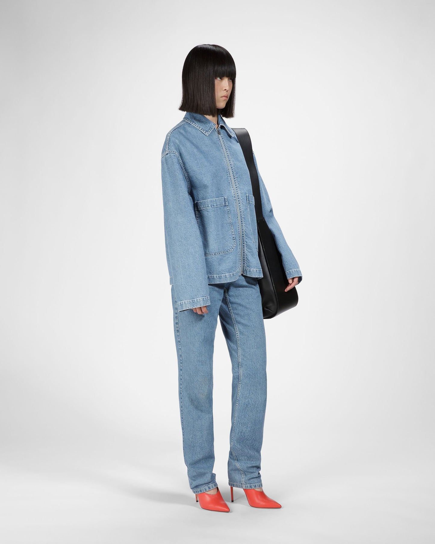 Cotton Denim Jacket In Light Blue