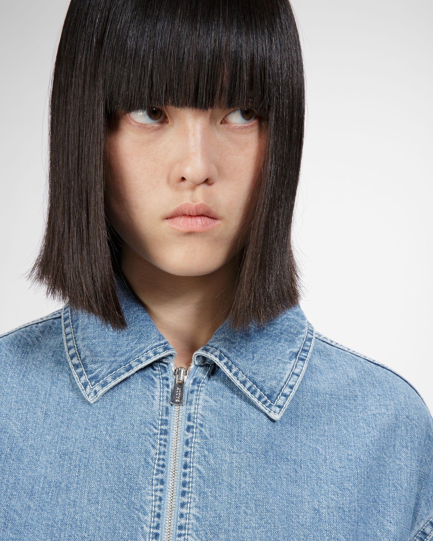 Cotton Denim Jacket In Light Blue