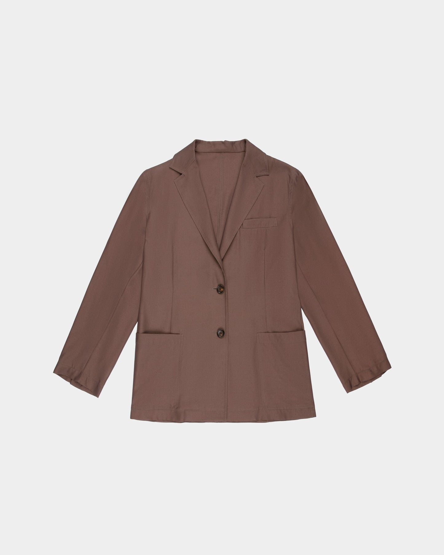 Blazer in Beige Silk and Wool