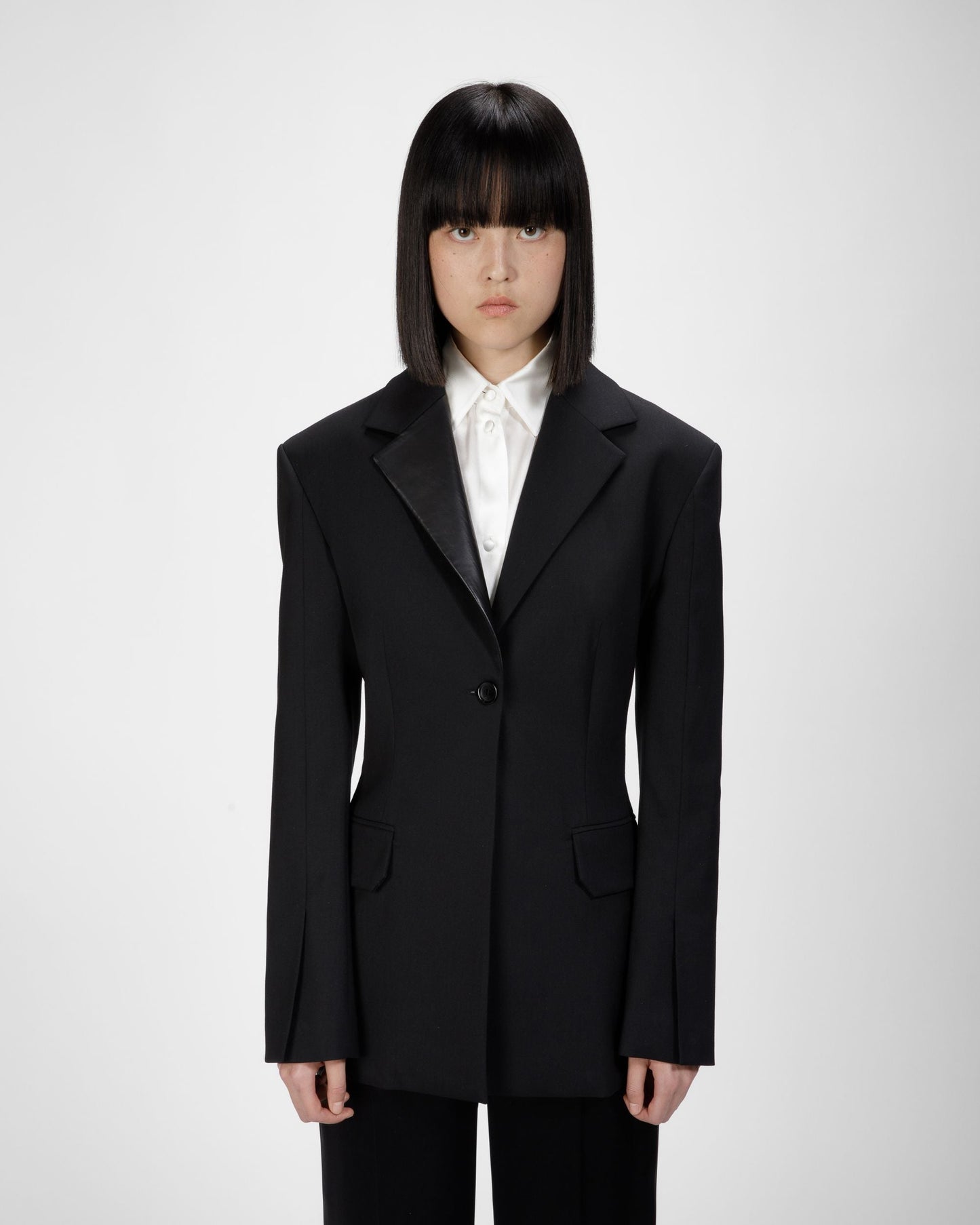 Wool Mix Jacket In Black