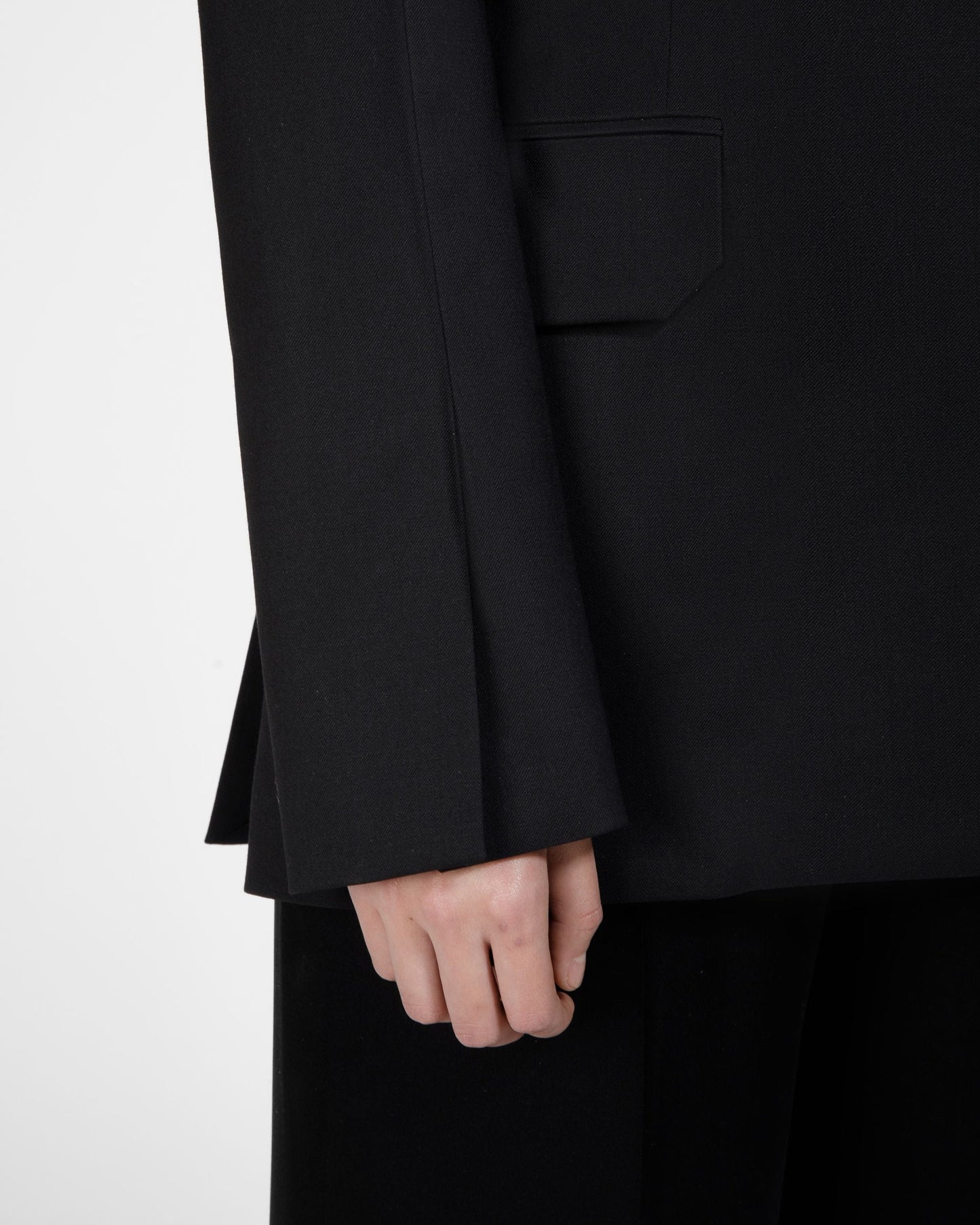 Wool Mix Jacket In Black