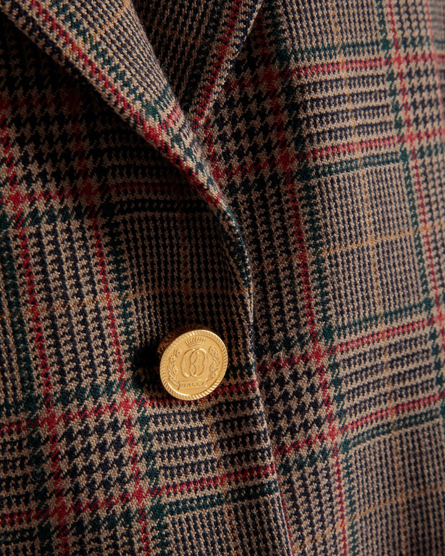 Checked Jacket | Women's Outerwear | Multicolor Wool | Bally | On Model Detail