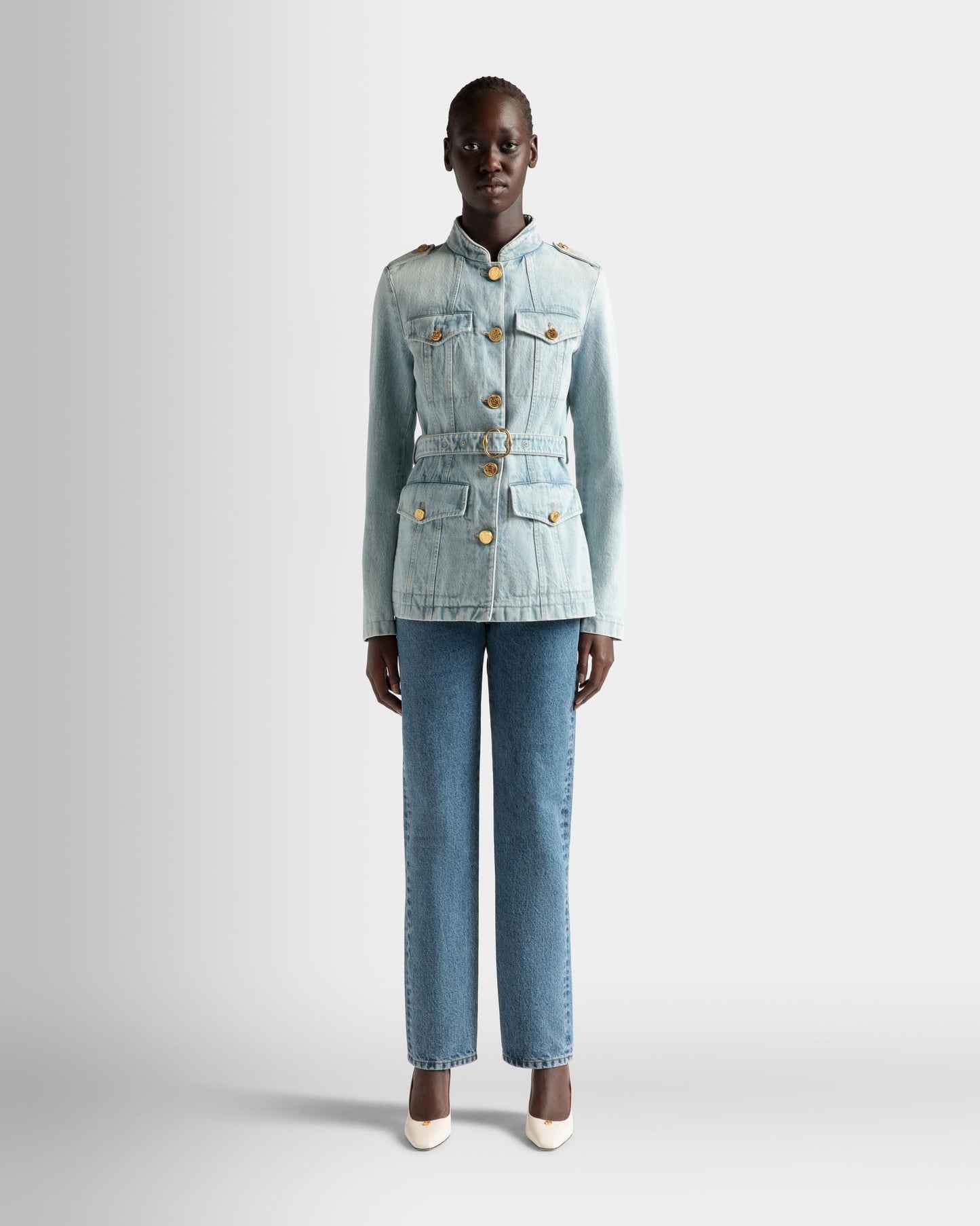 Denim Jacket in Light Blue Cotton