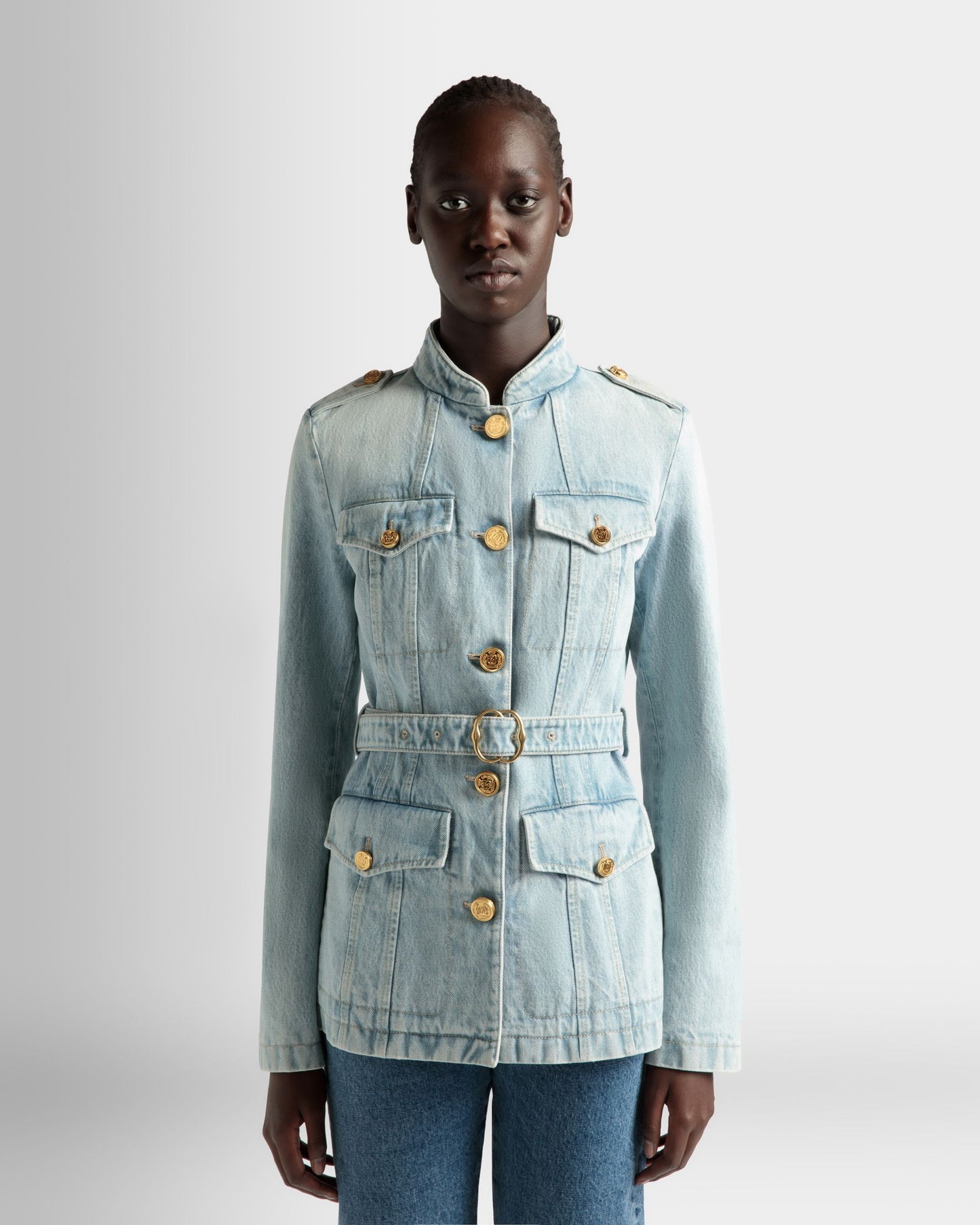 Denim Jacket in Light Blue Cotton