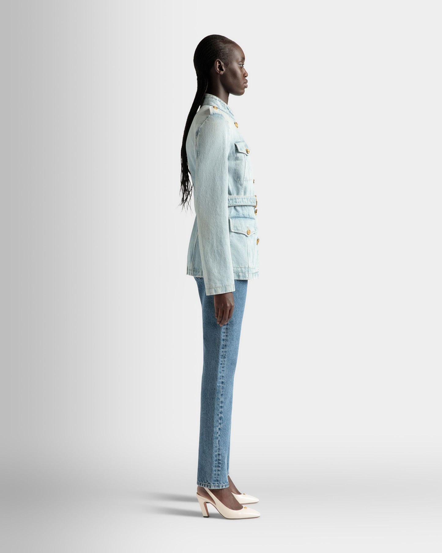 Denim Jacket in Light Blue Cotton