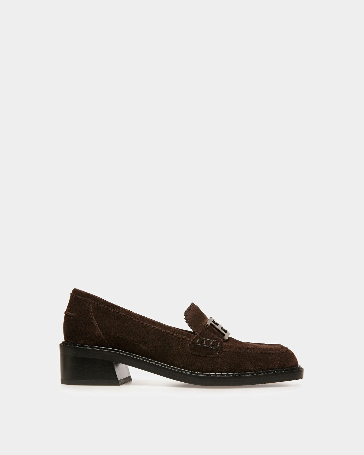 Ellyane Leather Moccasins In Ebony Brown